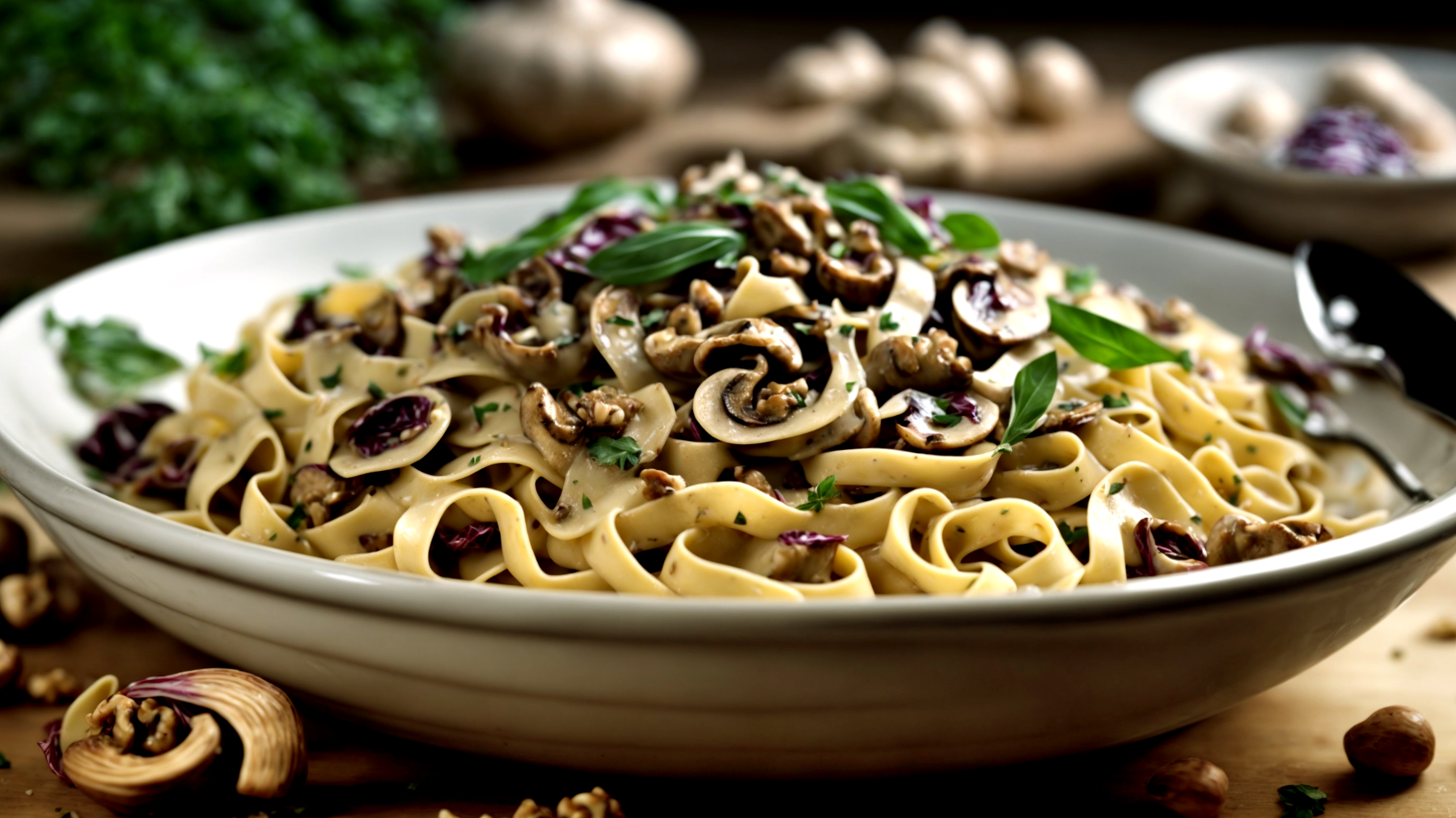 Tagliatelle funghi noci"