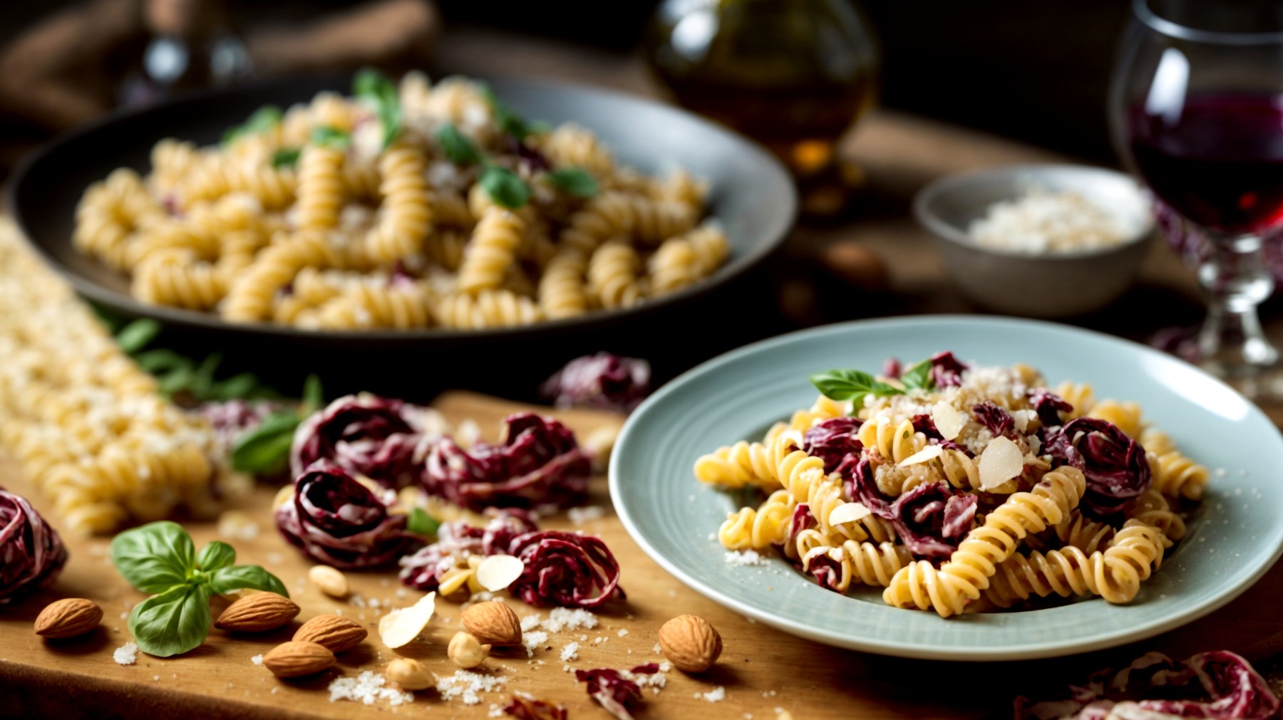 fusilli radicchio mandorle"